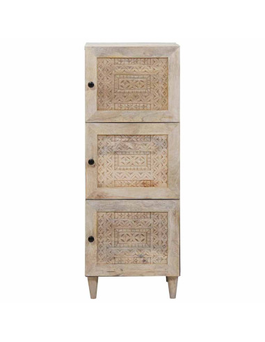 Credenza Bianco 40 x 33 x 110 cm legno massello di mango