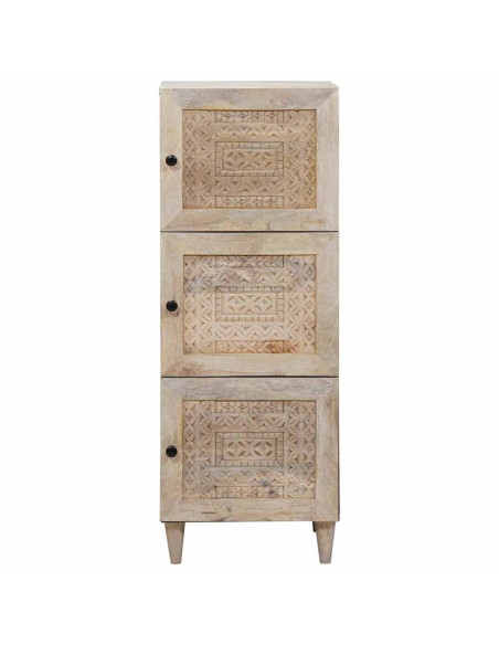 Credenza Bianco 40 x 33 x 110 cm legno massello di mango