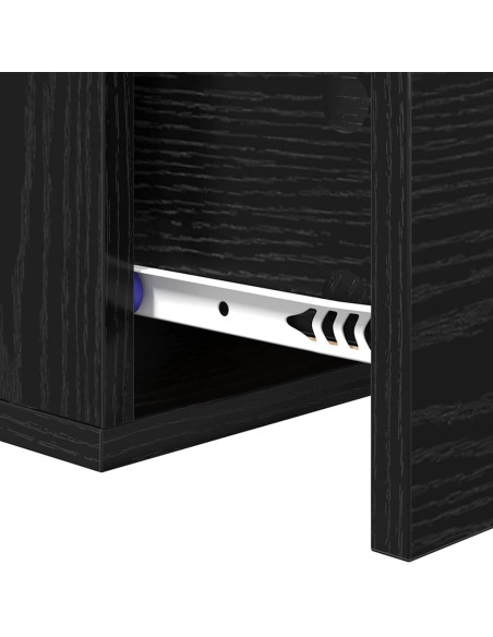 Armadio da Notte Rovere nero 35 x 35 x 20 cm Legno multistrato