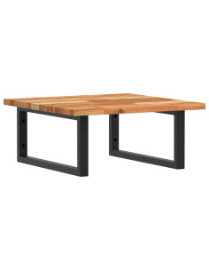 Ripiano a Parete per Lavabo in Acciaio e Massello di Acacia 2