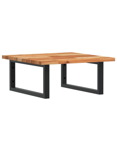 Ripiano a Parete per Lavabo in Acciaio e Massello di Acacia