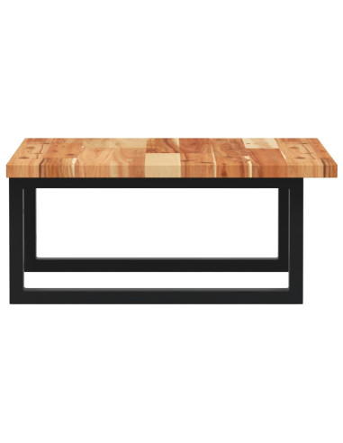 Ripiano a Parete per Lavabo in Acciaio e Massello di Acacia