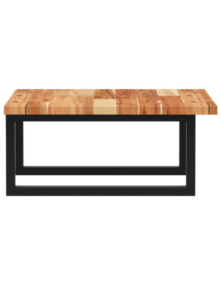 Ripiano a Parete per Lavabo in Acciaio e Massello di Acacia