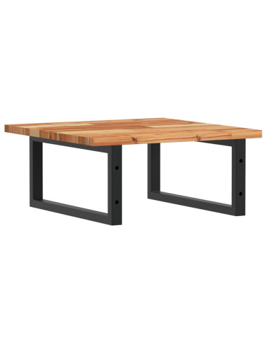 Ripiano a Parete per Lavabo in Acciaio e Massello di Acacia