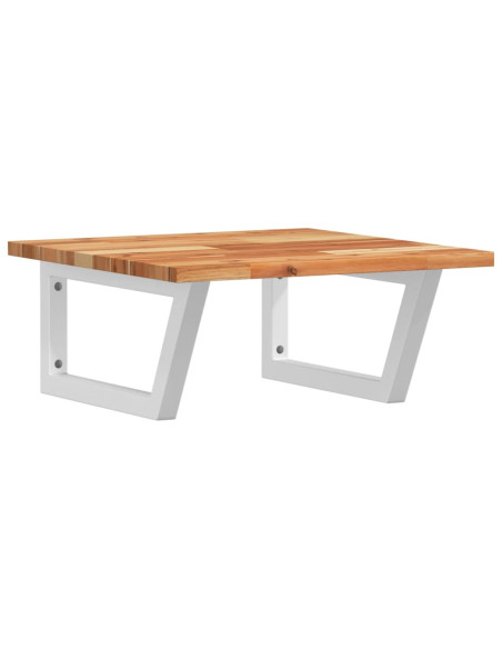 Ripiano a Parete per Lavabo in Acciaio e Massello di Acacia