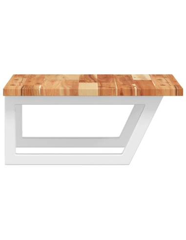 Ripiano a Parete per Lavabo in Acciaio e Massello di Acacia