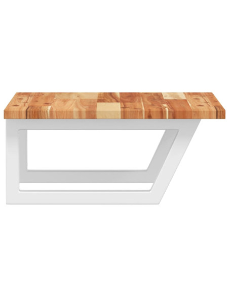 Ripiano a Parete per Lavabo in Acciaio e Massello di Acacia