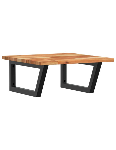 Ripiano a Parete per Lavabo in Acciaio e Massello di Acacia