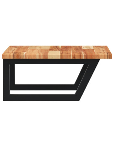 Ripiano a Parete per Lavabo in Acciaio e Massello di Acacia