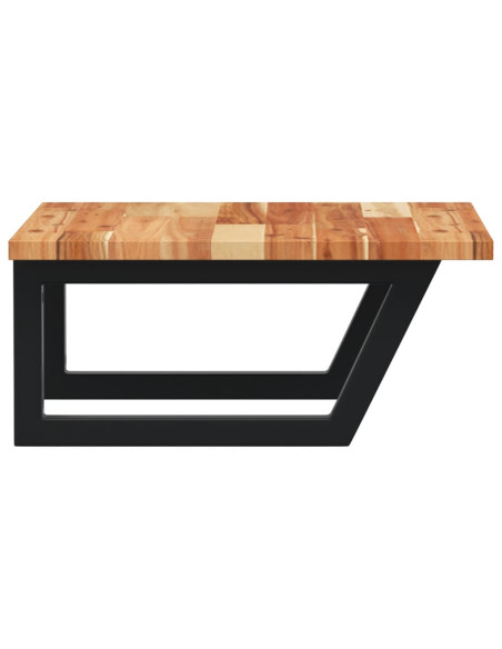 Ripiano a Parete per Lavabo in Acciaio e Massello di Acacia