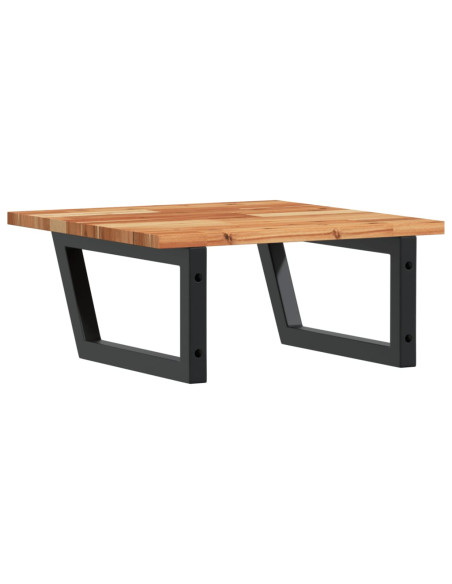 Ripiano a Parete per Lavabo in Acciaio e Massello di Acacia