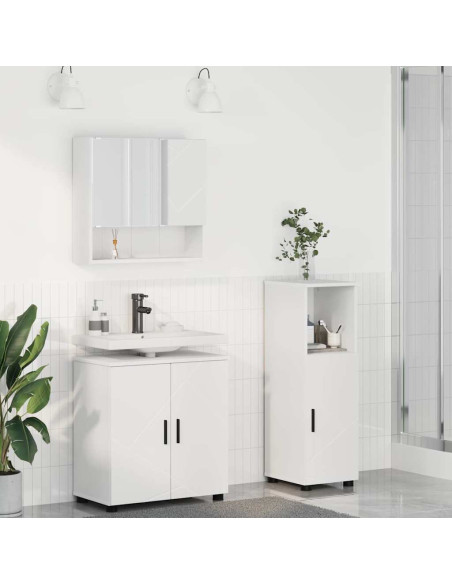 Set di mobili per il bagno 3 pcs Bianco 61 x 35 x 64 cm