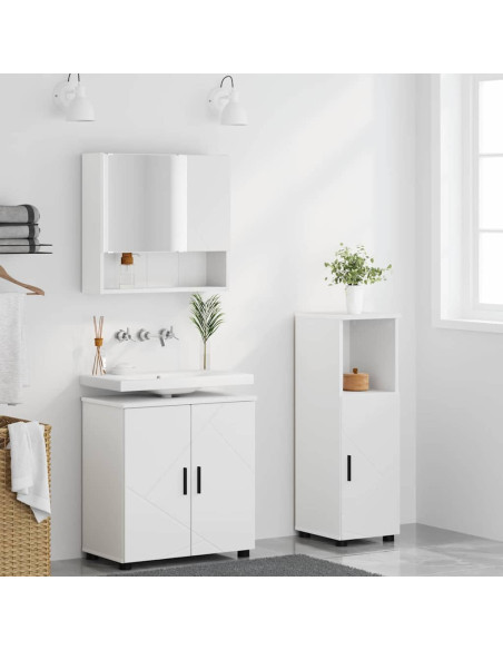 Set di mobili per il bagno 3 pcs Bianco 61 x 35 x 64 cm