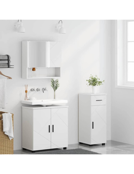 Set di mobili per il bagno 3 pcs Bianco 61 x 35 x 64 cm