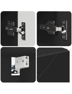 Set di mobili per il bagno con porta 4 pcs Nero 61 x 35 x 64 cm 2