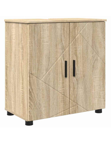Set di mobili per il bagno con porta 4 pcs Rovere Sonoma