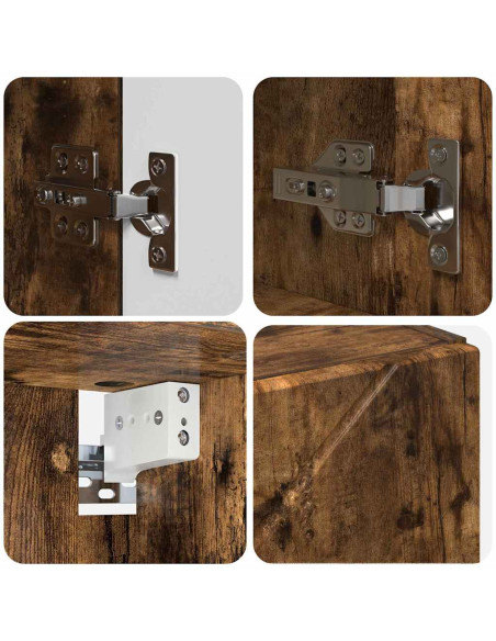 Set di mobili per il bagno 4 pcs Rovere fumo 61 x 35 x 64 cm