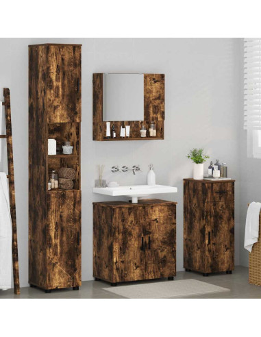 Set di mobili per il bagno 4 pz Rovere fumé 61 x 35 x 64 cm