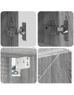 Set di mobili per il bagno 4 pcs Grigio sonoma 61 x 35 x 64 cm 2