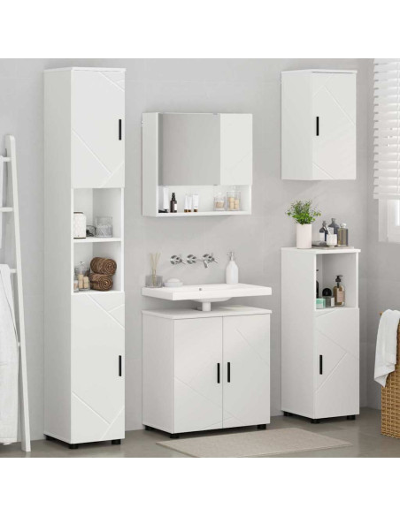 Set di mobili per il bagno Montaggio a parete 5 pcs Bianco