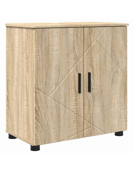Set di mobili per il bagno con porta 5 pcs Rovere Sonoma