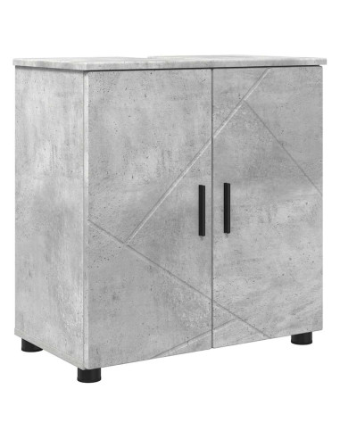 Set di mobili per il bagno con porta 5 pcs Grigio cemento