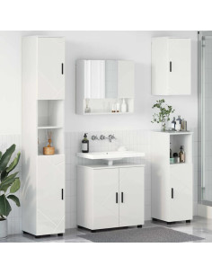 Set di mobili per il bagno 5 pcs Bianco lucido 61 x 35 x 64 cm 2