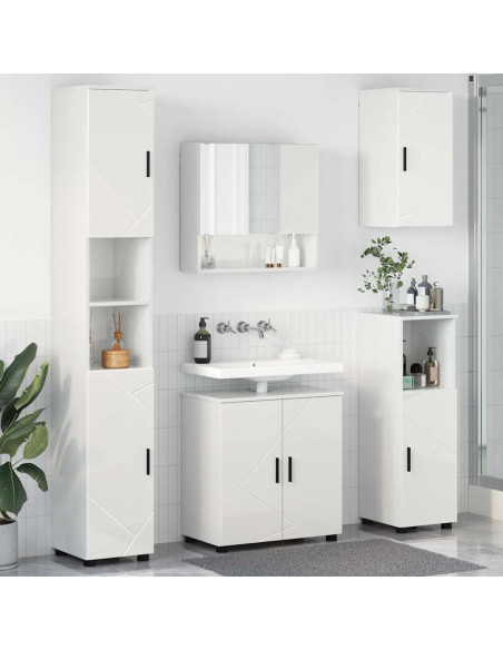 Set di mobili per il bagno 5 pcs Bianco lucido 61 x 35 x 64 cm