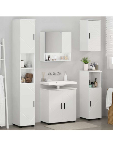 Set di mobili per il bagno 5 pcs Bianco lucido 61 x 35 x 64 cm