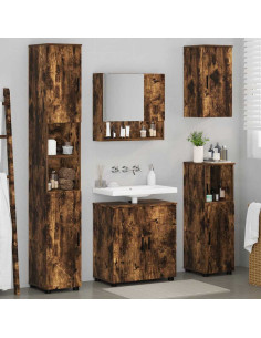 Set di mobili per il bagno 5 pz Rovere fumé 61 x 35 x 64 cm 2