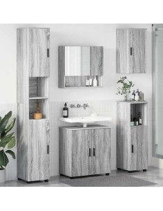 Set di mobili per il bagno 5 pcs Grigio sonoma 61 x 35 x 64 cm 2