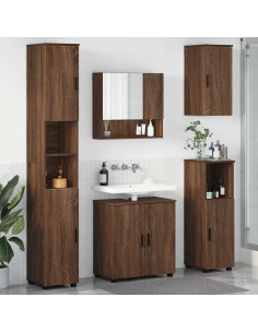 Set di mobili per il bagno 5 pcs Rovere marrone 61 x 35 x 64 cm 2