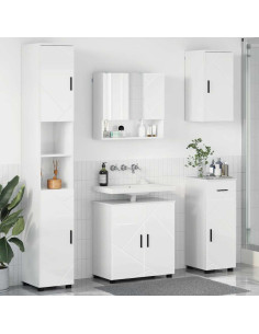 Set di mobili per il bagno 5 pcs Bianco lucido 61 x 35 x 64 cm 2
