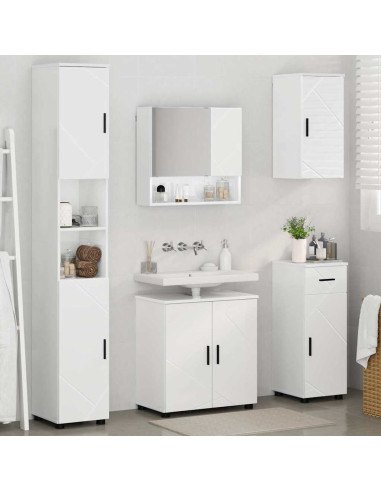 Set di mobili per il bagno 5 pcs Bianco lucido 61 x 35 x 64 cm