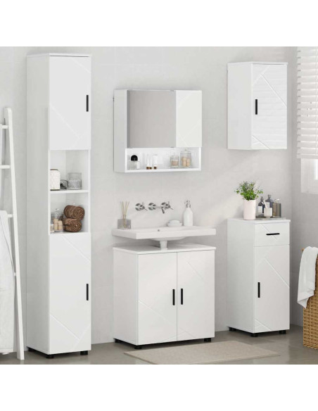 Set di mobili per il bagno 5 pcs Bianco lucido 61 x 35 x 64 cm