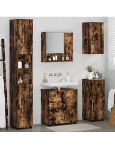 Set di mobili per il bagno 5 pz Rovere fumé 61 x 35 x 64 cm 2