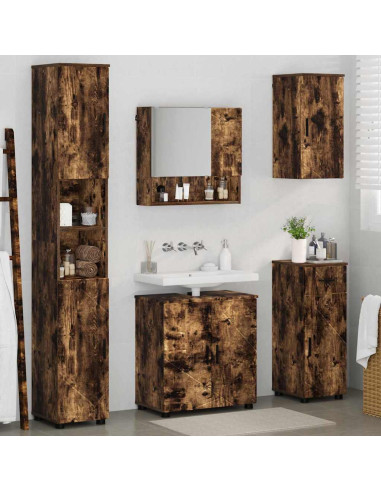 Set di mobili per il bagno 5 pz Rovere fumé 61 x 35 x 64 cm