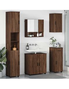Set di mobili per il bagno 5 pcs Rovere marrone 61 x 35 x 64 cm 2