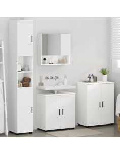 Set di mobili per il bagno Montaggio a parete 4 pcs Bianco 2