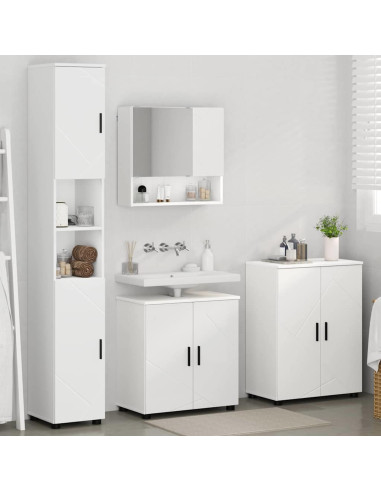 Set di mobili per il bagno Montaggio a parete 4 pcs Bianco