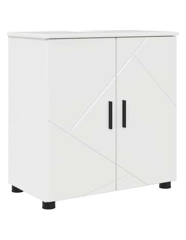 Set di mobili per il bagno con porta 4 pcs Bianco Lucido