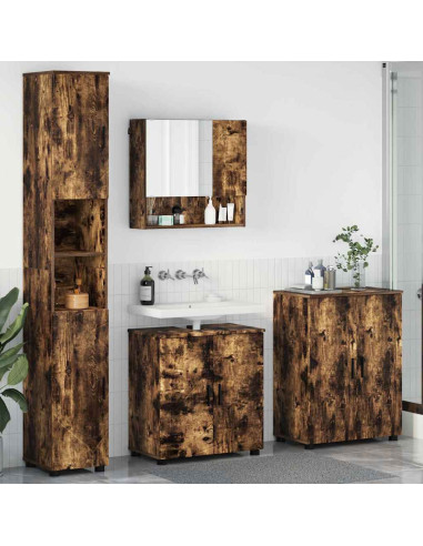 Set di mobili per il bagno 4 pcs Rovere fumo 61 x 35 x 64 cm
