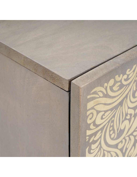 Mobile da Bagno Grigio 38 x 33 x 58 cm Legno massello di mango