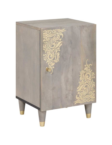 Mobile da Bagno Grigio 38 x 33 x 58 cm Legno massello di mango