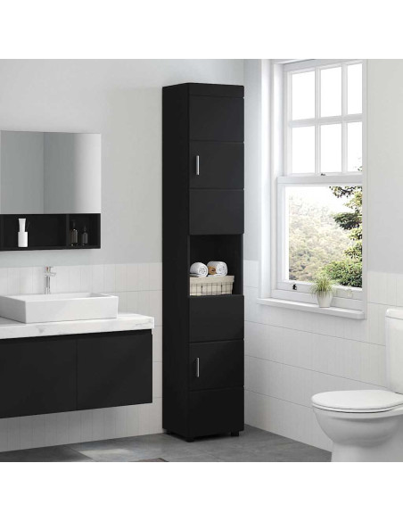 Mobile da Bagno TULUM Nero 37 x 31.5 x 203 cm Legno multistrato