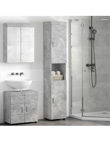Mobile da Bagno TULUM Grigio cemento 37 x 31.5 x 203 cm