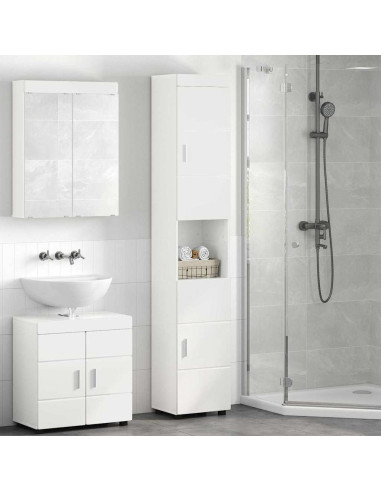 Mobile da Bagno TULUM Bianco lucido 37 x 31.5 x 203 cm