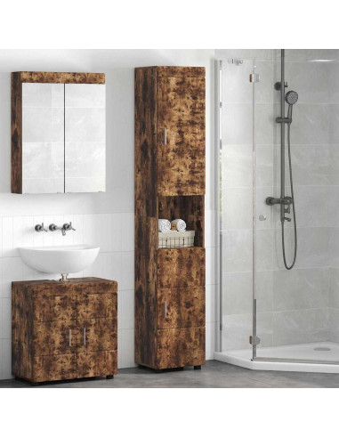Mobile da Bagno con porta TULUM Rovere fumo 37 x 31.5 x 203 cm