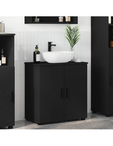 Mobile da Bagno Nero 61 x 35 x 64 cm Legno multistrato