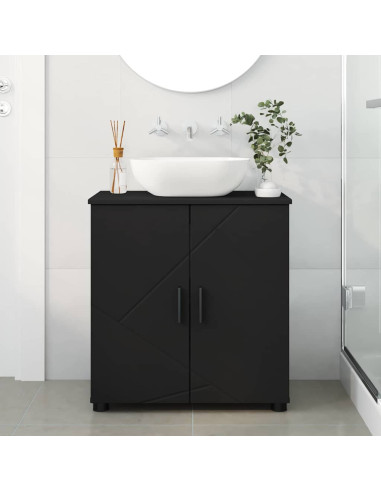 Mobile da Bagno Nero 61 x 35 x 64 cm Legno multistrato